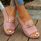 Opal Collection | Women's Sandals with Cushioned Footbed & Gold-Link Accents | Stylish Comfort for Everyday Wear 1