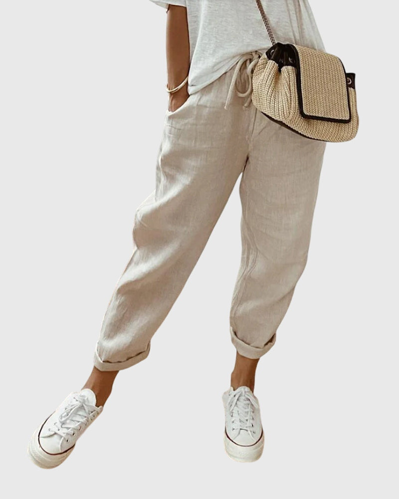 Reina | Women's Pants with High Waist & Pockets | Elegant Style for All-Day Comfort 0
