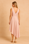 Sabrina | Women's Midi Dress with V-Neck and Asymmetrical Hem for Summer Events 0