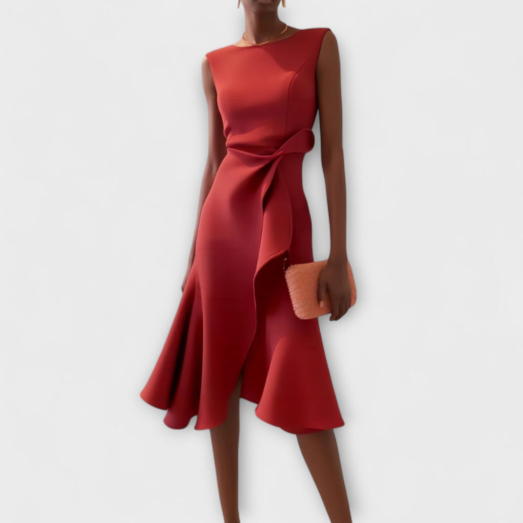 Sophie | Chic Asymmetric Midi Dress for Women 0