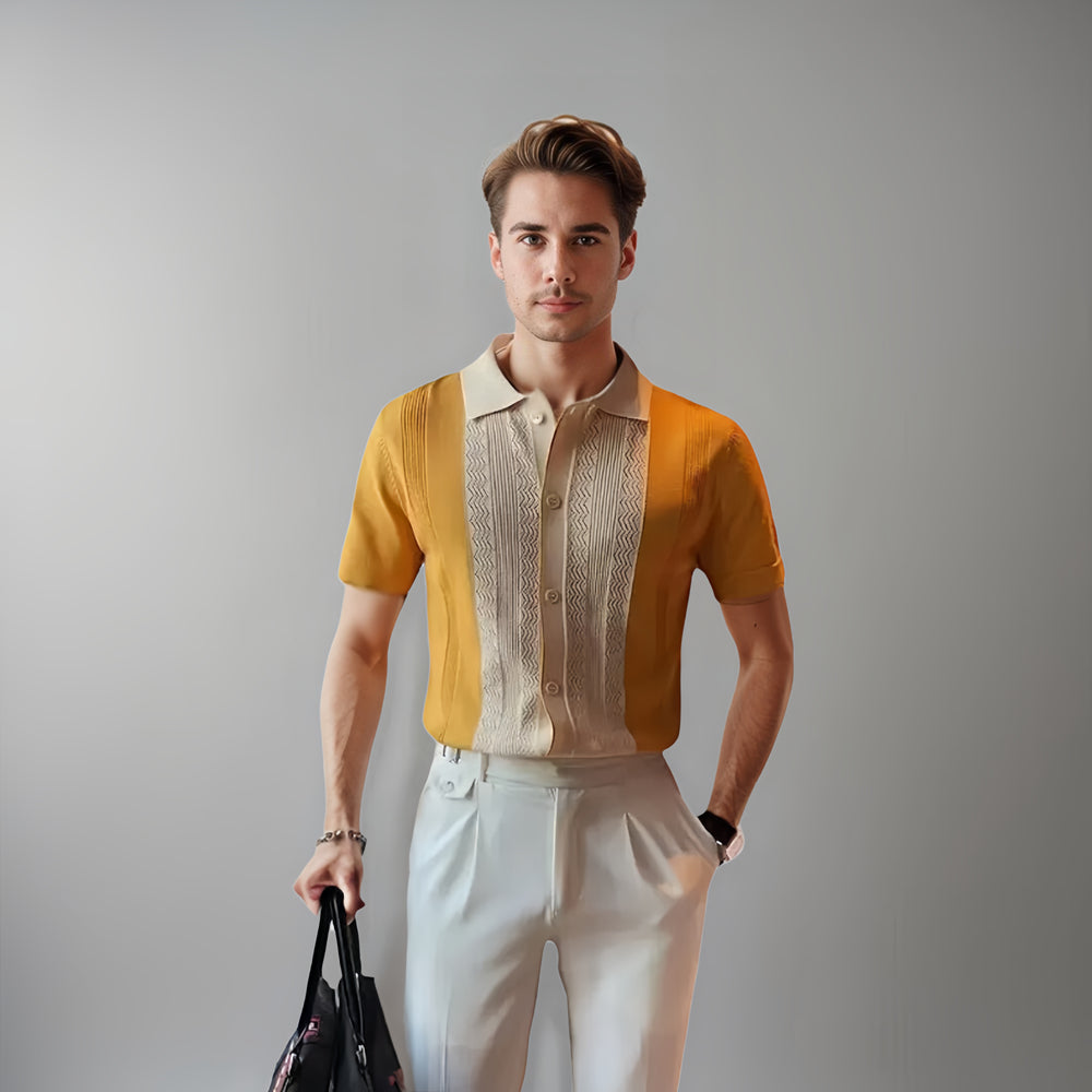 Men's Polo Shirt | Contrast-Panel Smart-Casual Design