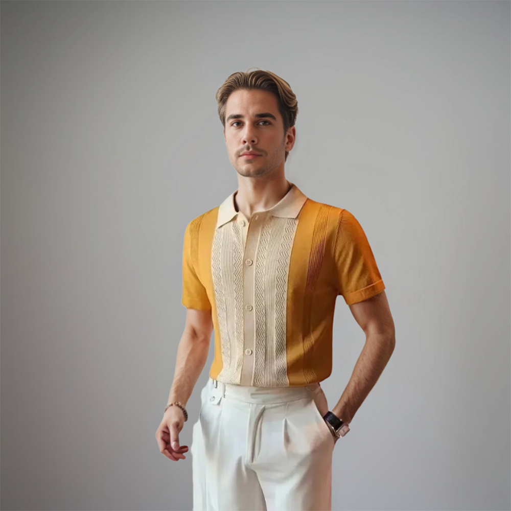 Men's Polo Shirt | Contrast-Panel Smart-Casual Design