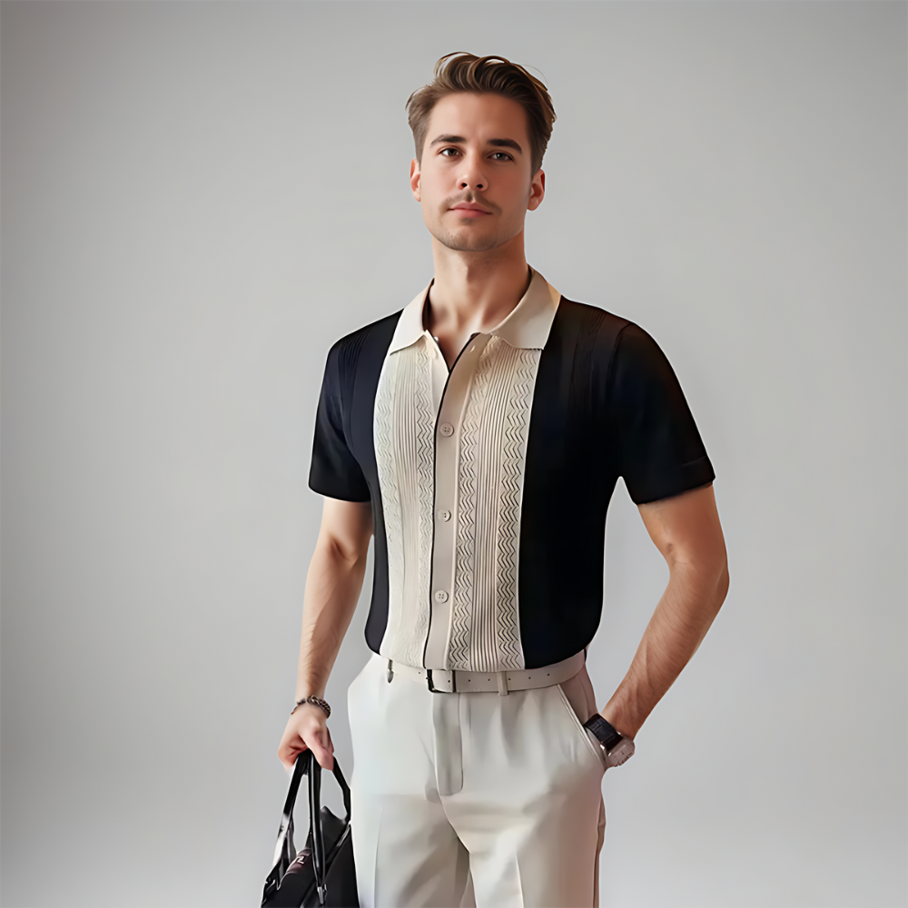 Men's Polo Shirt | Contrast-Panel Smart-Casual Design