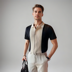 Men's Polo Shirt | Contrast-Panel Smart-Casual Design