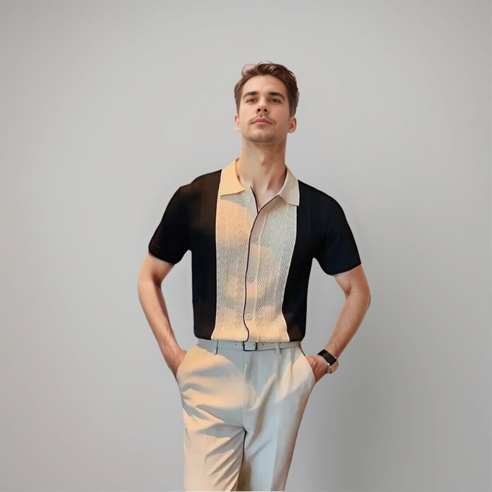 Men's Polo Shirt | Contrast-Panel Smart-Casual Design