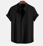 Men's Seersucker Shirt | Mandarin Collar, Lightweight