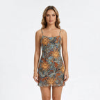 Sundaze | Women's Summer Dress with Spaghetti Straps & Sun Motif | Perfect for Warm Weather Outings 1