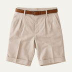 Men's Chino Shorts | Double-Pleat with Leather Belt