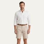 Men's Chino Shorts | Double-Pleat with Leather Belt