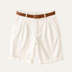 Men's Chino Shorts | Double-Pleat with Leather Belt