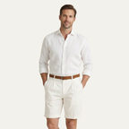 Men's Chino Shorts | Double-Pleat with Leather Belt