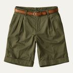 Men's Chino Shorts | Double-Pleat with Leather Belt