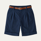 Men's Chino Shorts | Double-Pleat with Leather Belt