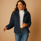 Women's Long Fleece Cardigan with Stand-Up Collar for Cozy Layering 2
