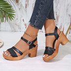 Woven Platform Sandals | Adjustable Ankle Strap for Stylish Comfort 2