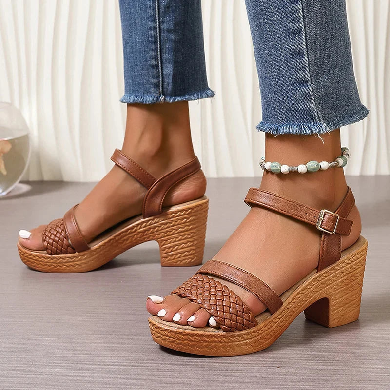 Woven Platform Sandals | Adjustable Ankle Strap for Stylish Comfort 5