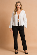 Zofia | Lightweight Women's Blouse with Ties and Flared Sleeves for Summer Outings 1