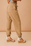 Zuzanna | Women's Tapered Loose Trousers with Adjustable Waist Ties 0