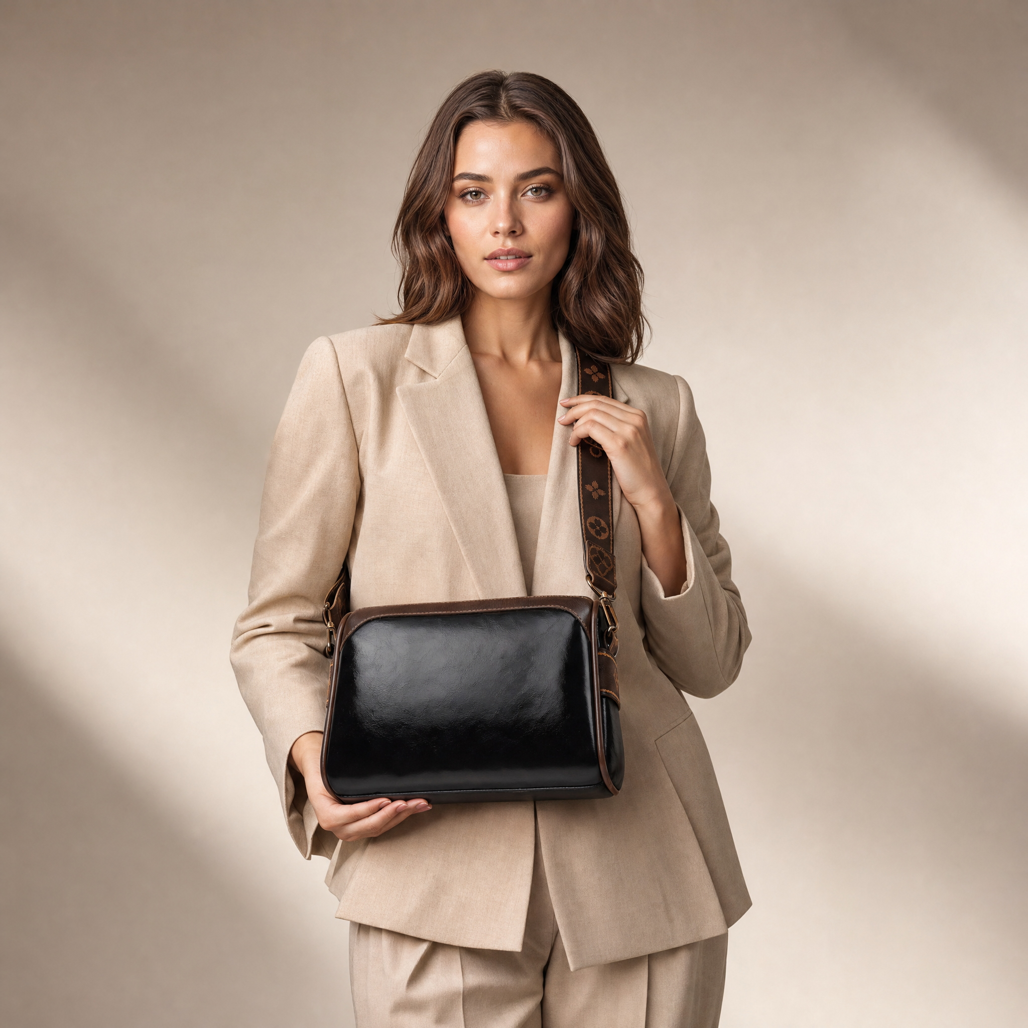 Women's Vegan Leather Crossbody Bag – Adjustable Shoulder Bag