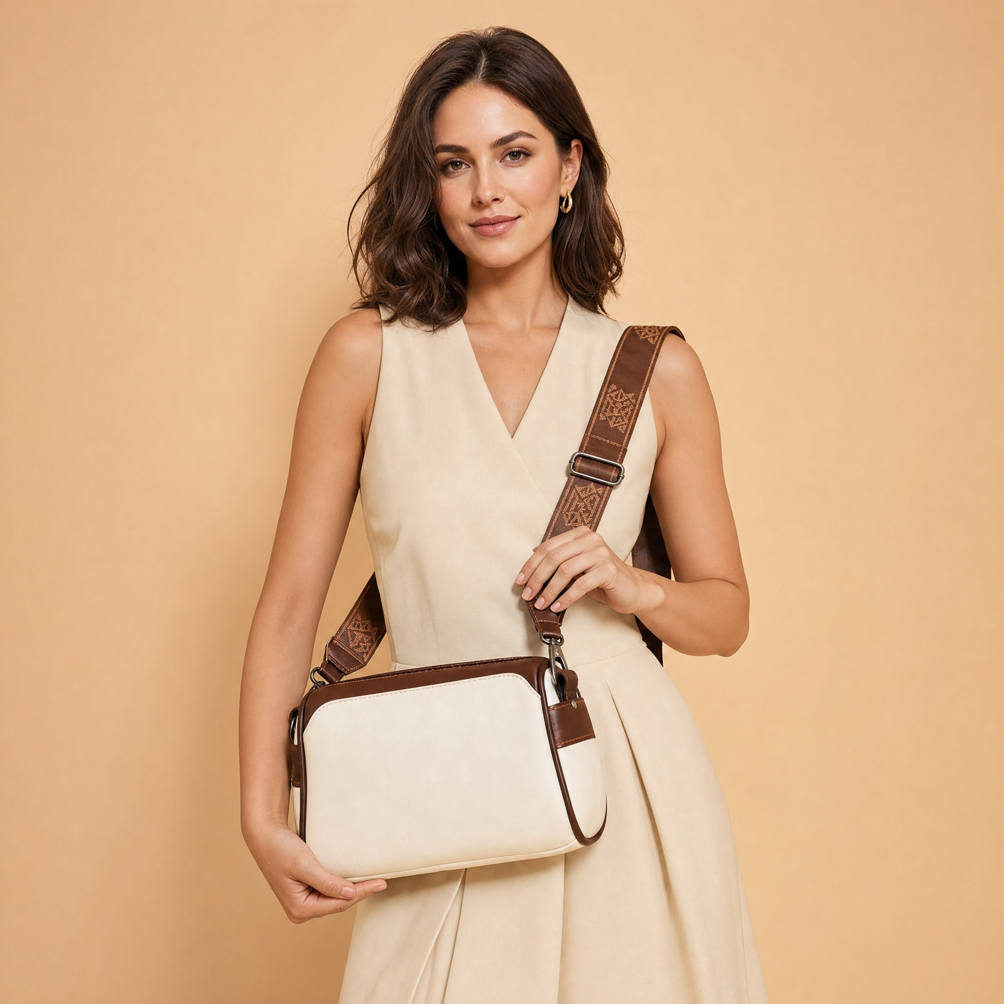 Women's Vegan Leather Crossbody Bag – Adjustable Shoulder Bag