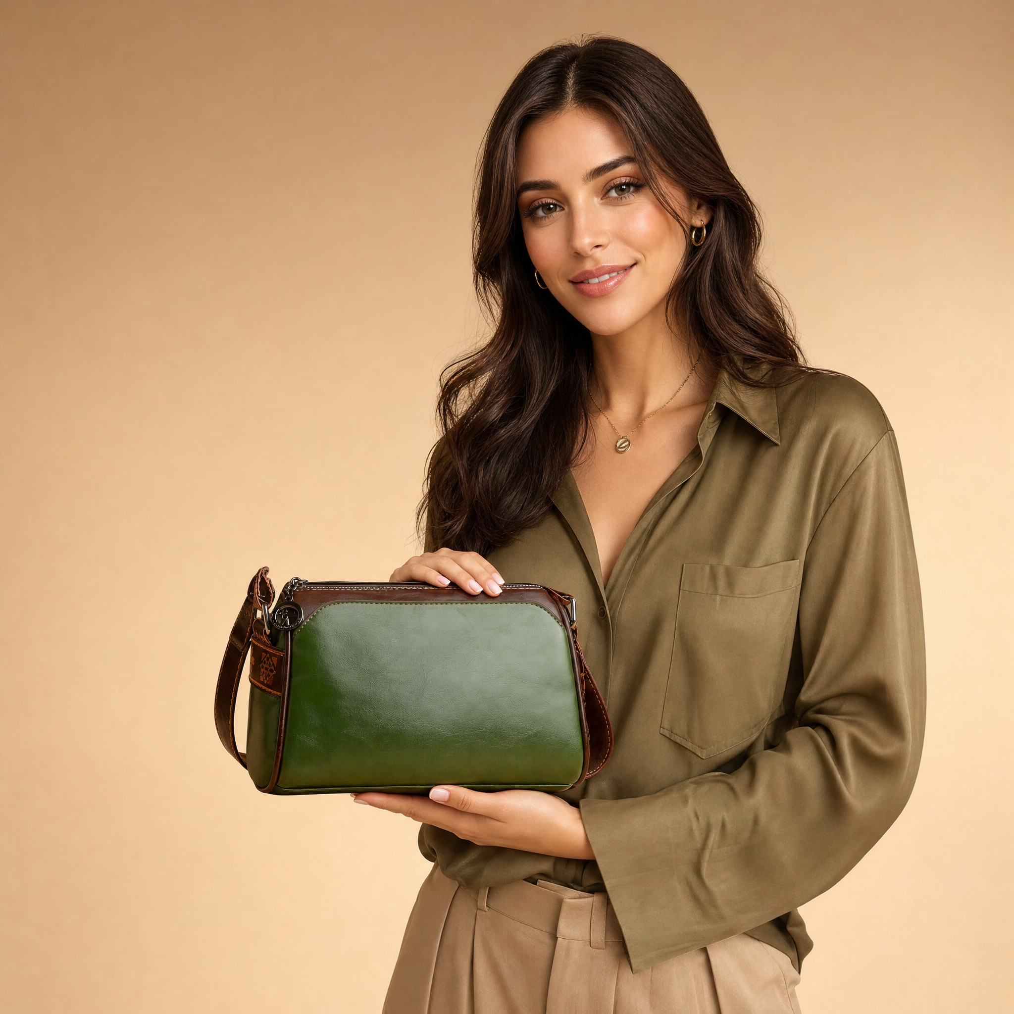 Women's Vegan Leather Crossbody Bag – Adjustable Shoulder Bag