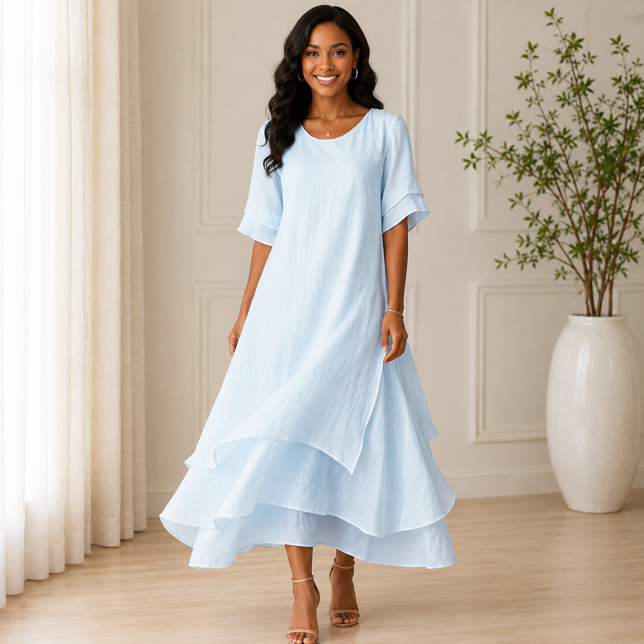 Open-Neck Summer Dress – April
