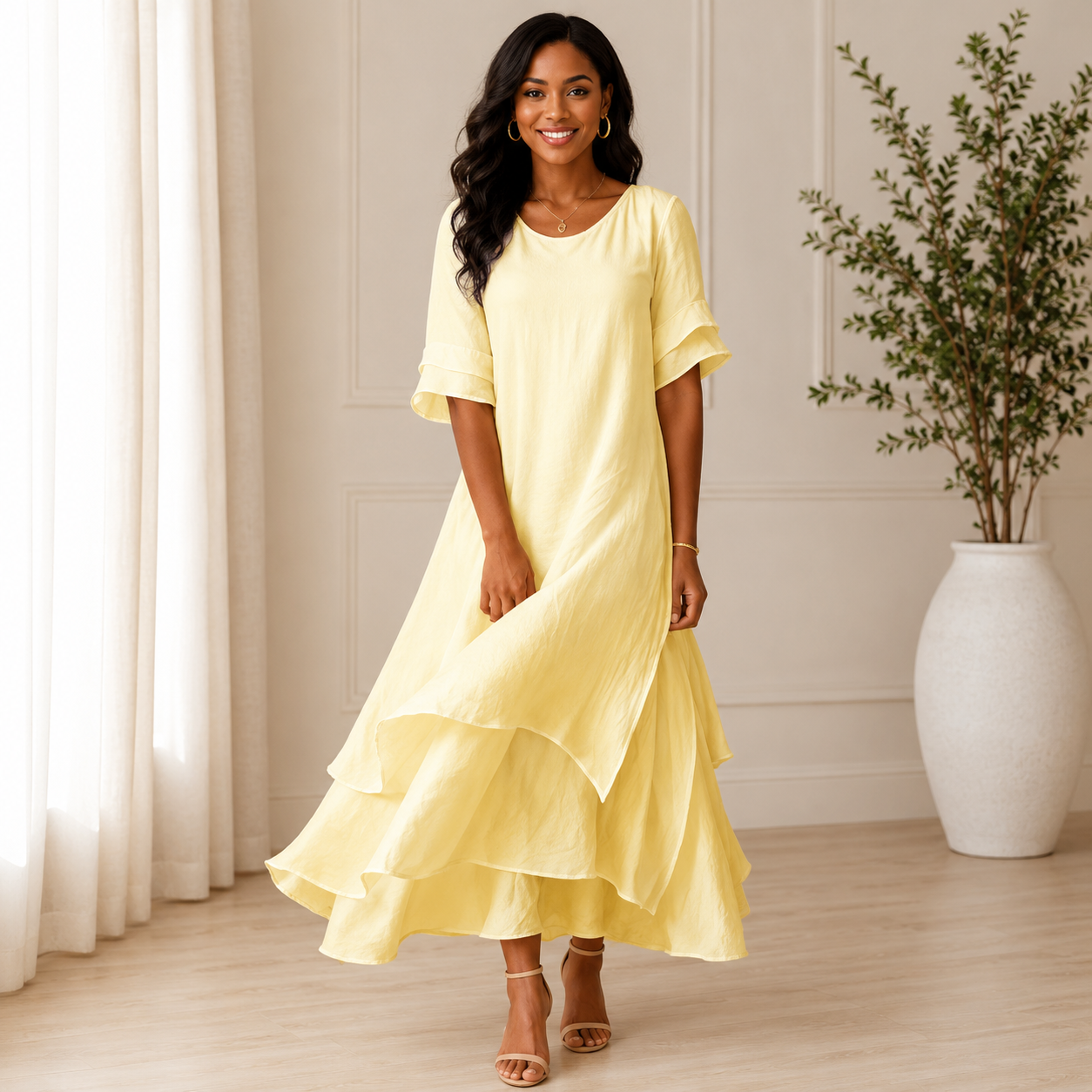 Open-Neck Summer Dress – April