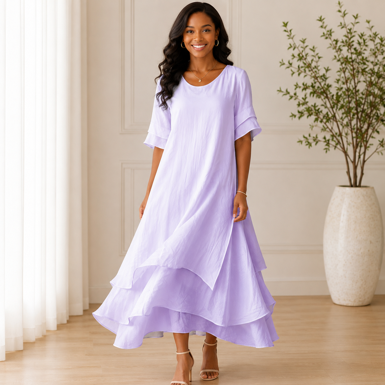 Open-Neck Summer Dress – April