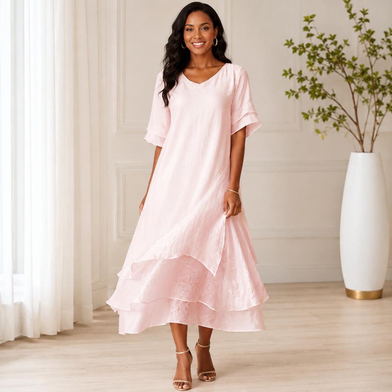 Open-Neck Summer Dress – April