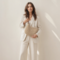 Women's Beige Slouchy Tote Bag – Adjustable Strap Everyday Handbag