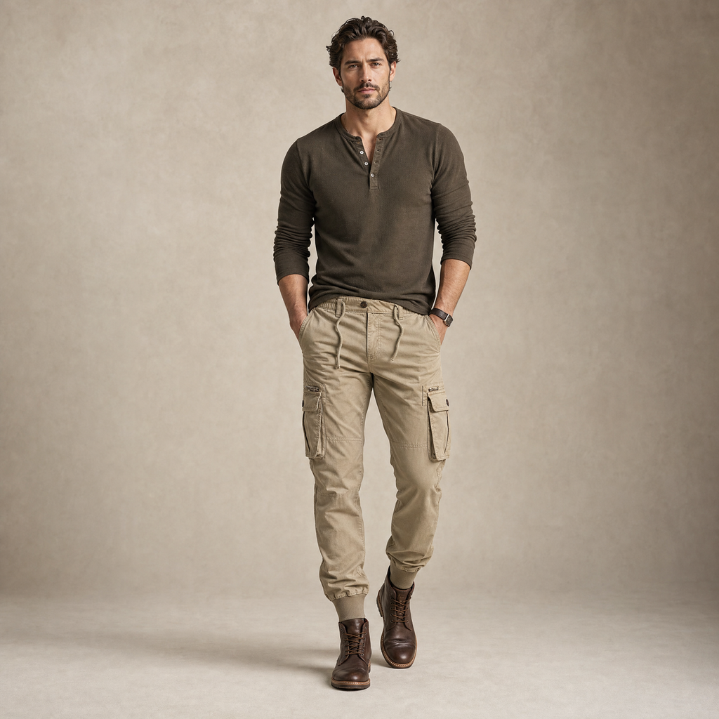 Men's Cargo Joggers | Multi-Pocket Tapered Fit