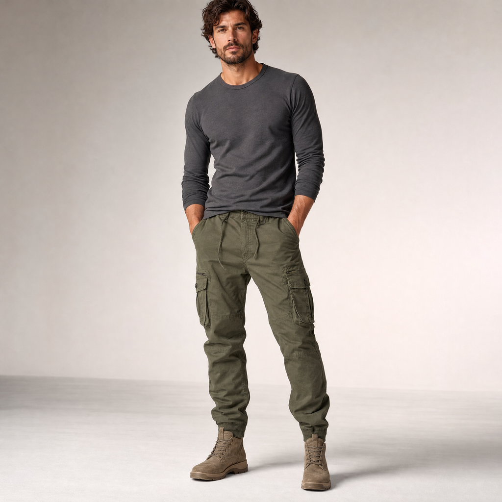 Men's Cargo Joggers | Multi-Pocket Tapered Fit