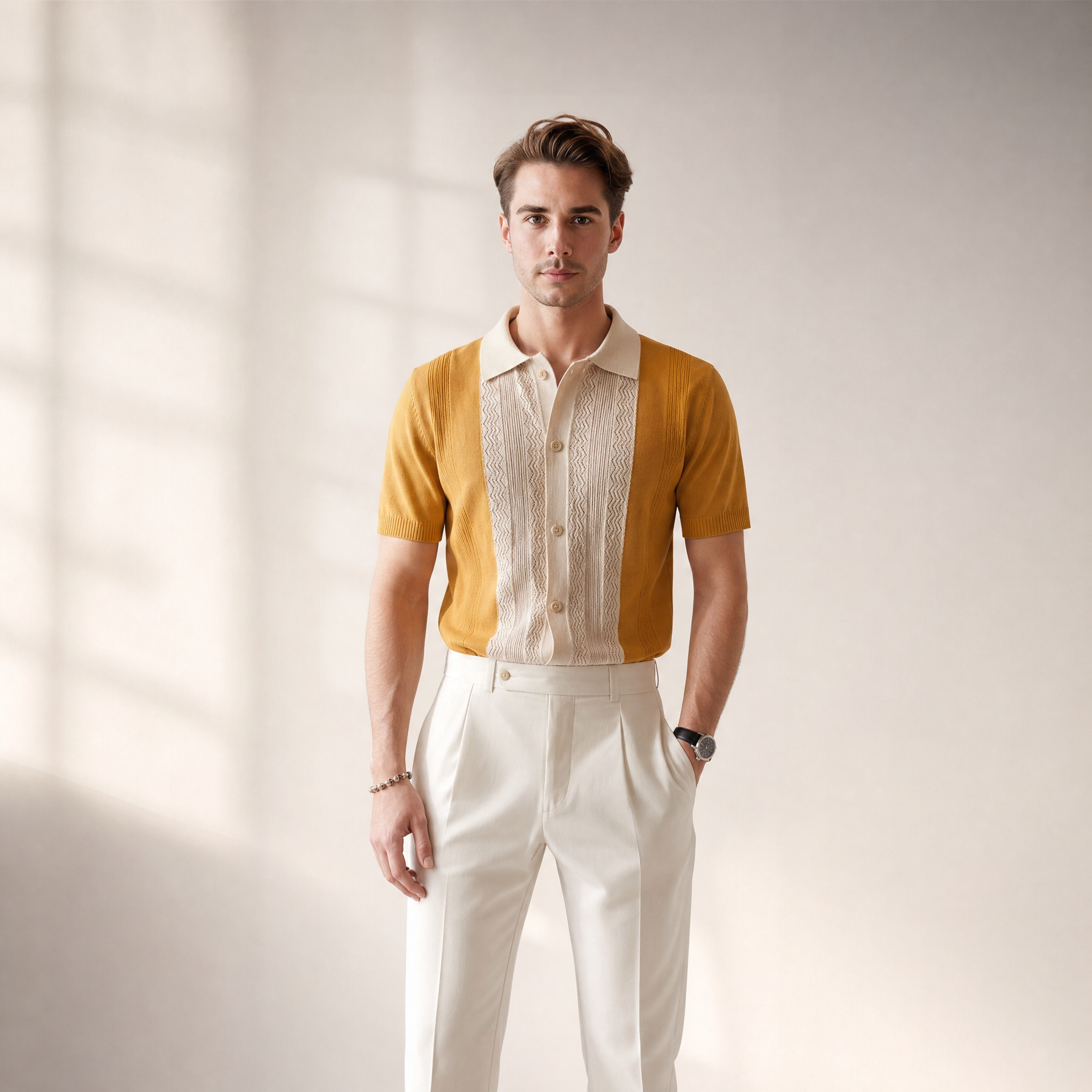 Men's Polo Shirt | Contrast-Panel Smart-Casual Design