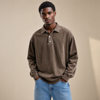 Men's Long-Sleeve Polo | Relaxed-Fit Everyday Style