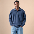 Men's Long-Sleeve Polo | Relaxed-Fit Everyday Style