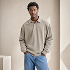 Men's Long-Sleeve Polo | Relaxed-Fit Everyday Style