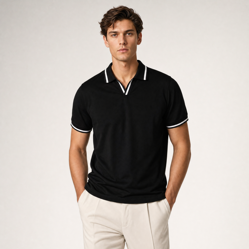 Men's Polo Shirt | Breathable Slim-Fit, Contrast Detail
