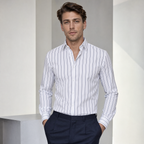 Men's Striped Dress Shirt | Tailored Long-Sleeve Button-Up