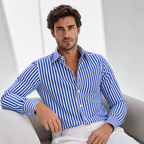 Men's Striped Dress Shirt | Tailored Long-Sleeve Button-Up