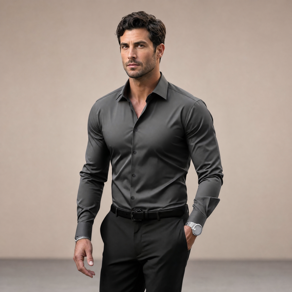 Men's Dress Shirt | Notched-Collar Long-Sleeve
