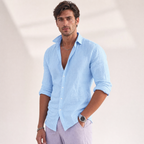 Men's Long-Sleeve Linen Shirt | Breathable Summer Fit