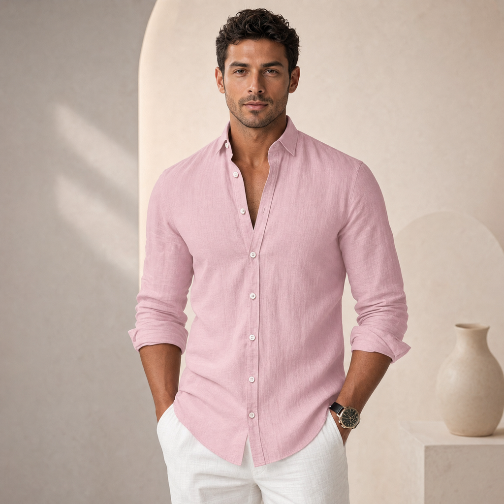 Men's Linen Shirt | Long-Sleeve Lightweight Relaxed Fit