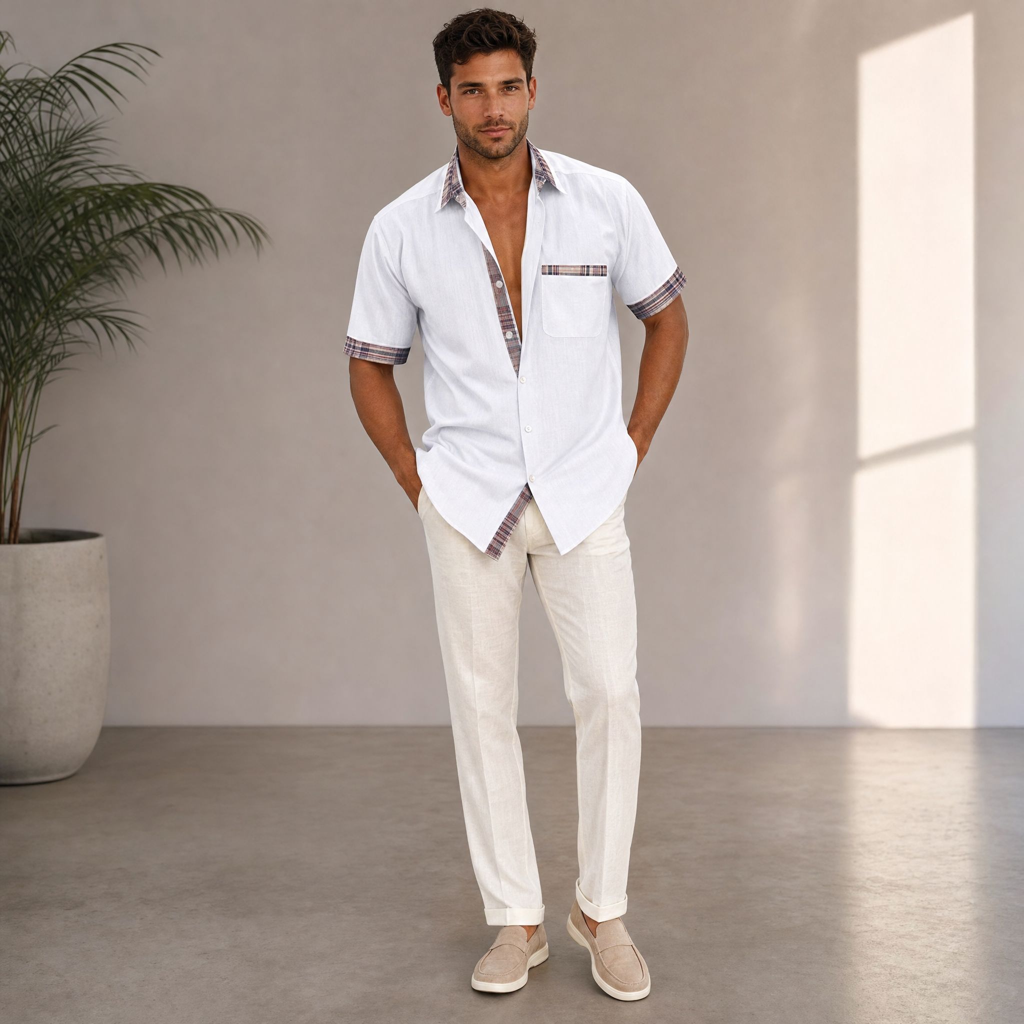 Men's Short-Sleeve Dress Shirt | Tailored Classic Collar