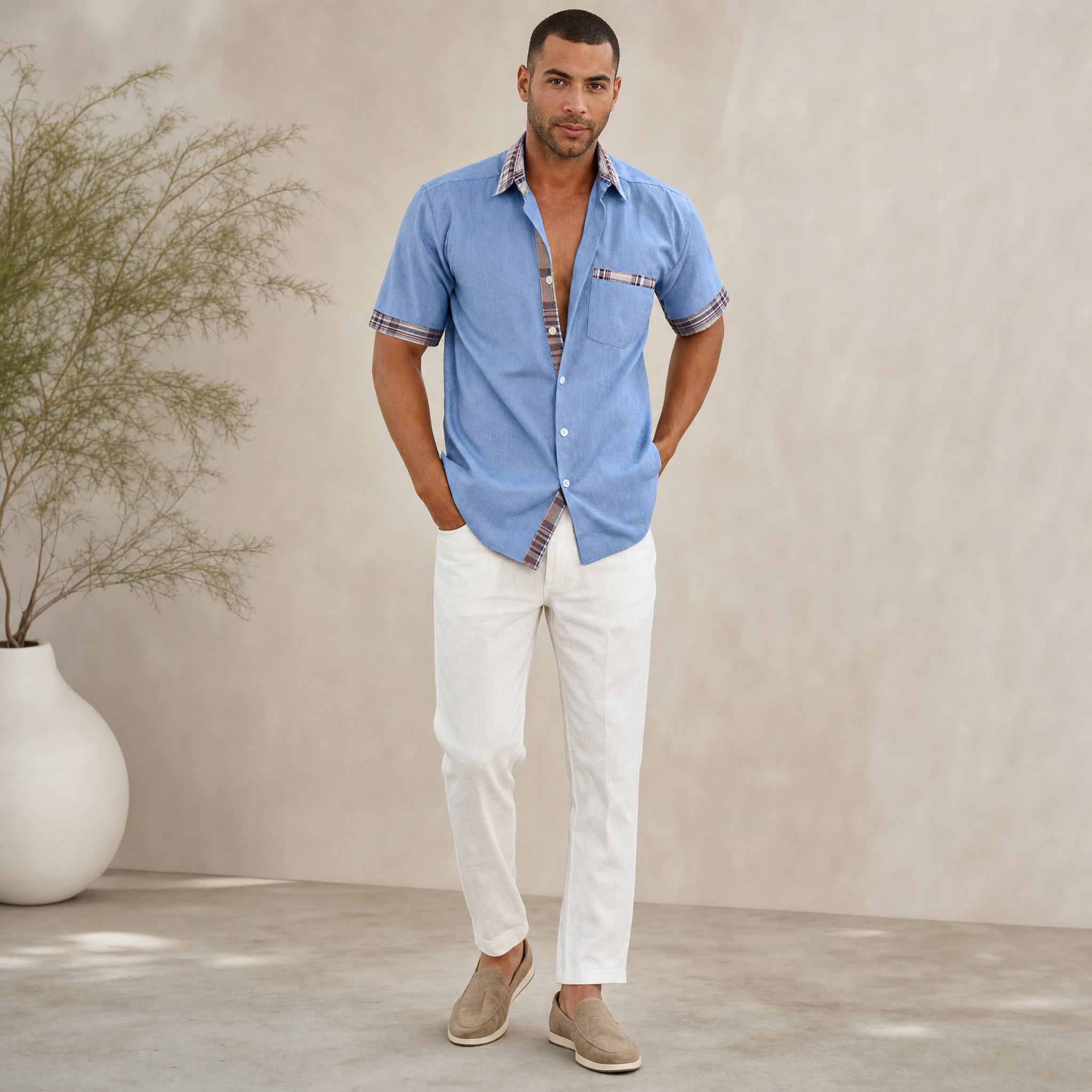 Men's Short-Sleeve Dress Shirt | Tailored Classic Collar