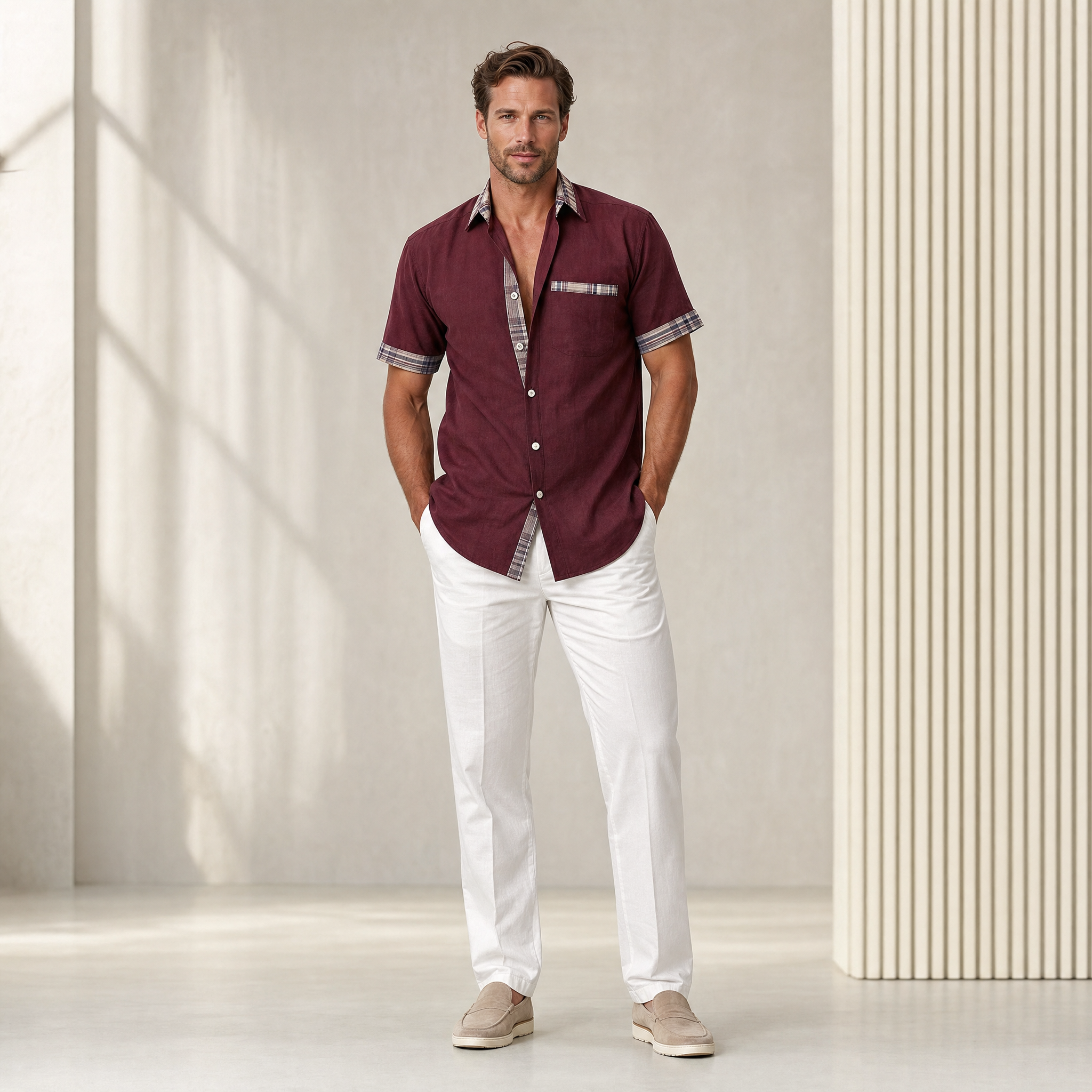 Men's Short-Sleeve Dress Shirt | Tailored Classic Collar