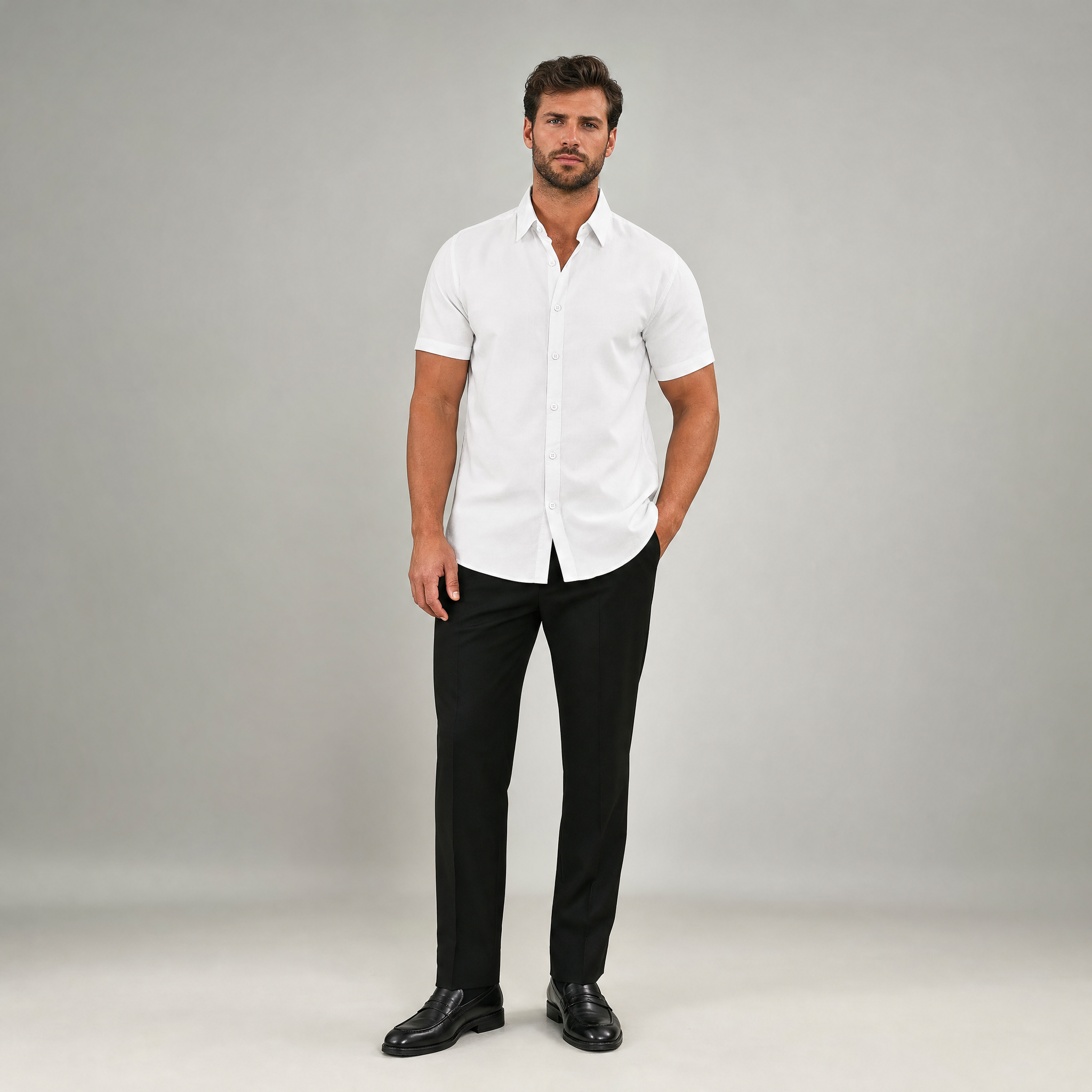 Men's Short-Sleeve Shirt | Tailored-Fit Classic Collar