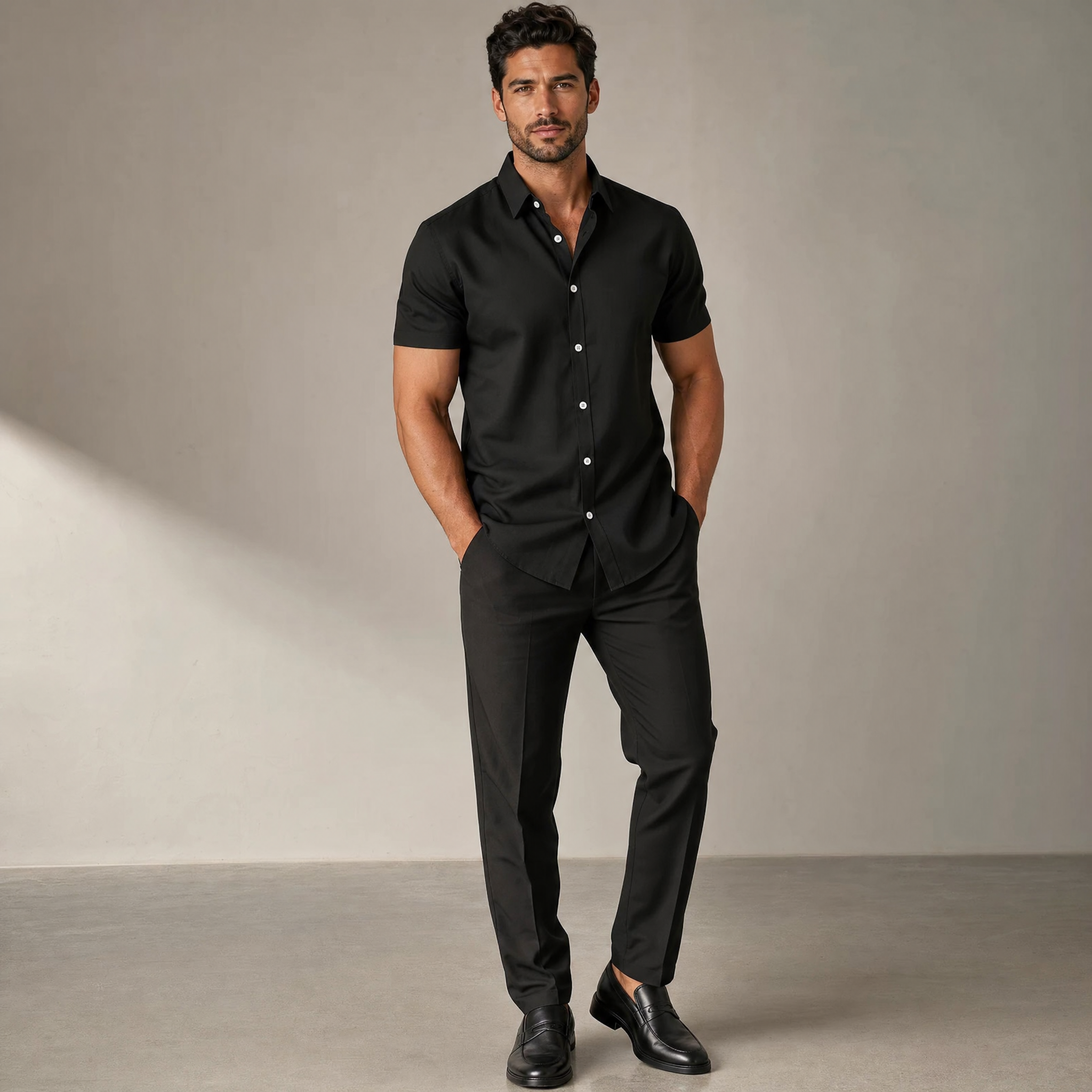 Men's Short-Sleeve Shirt | Tailored-Fit Classic Collar