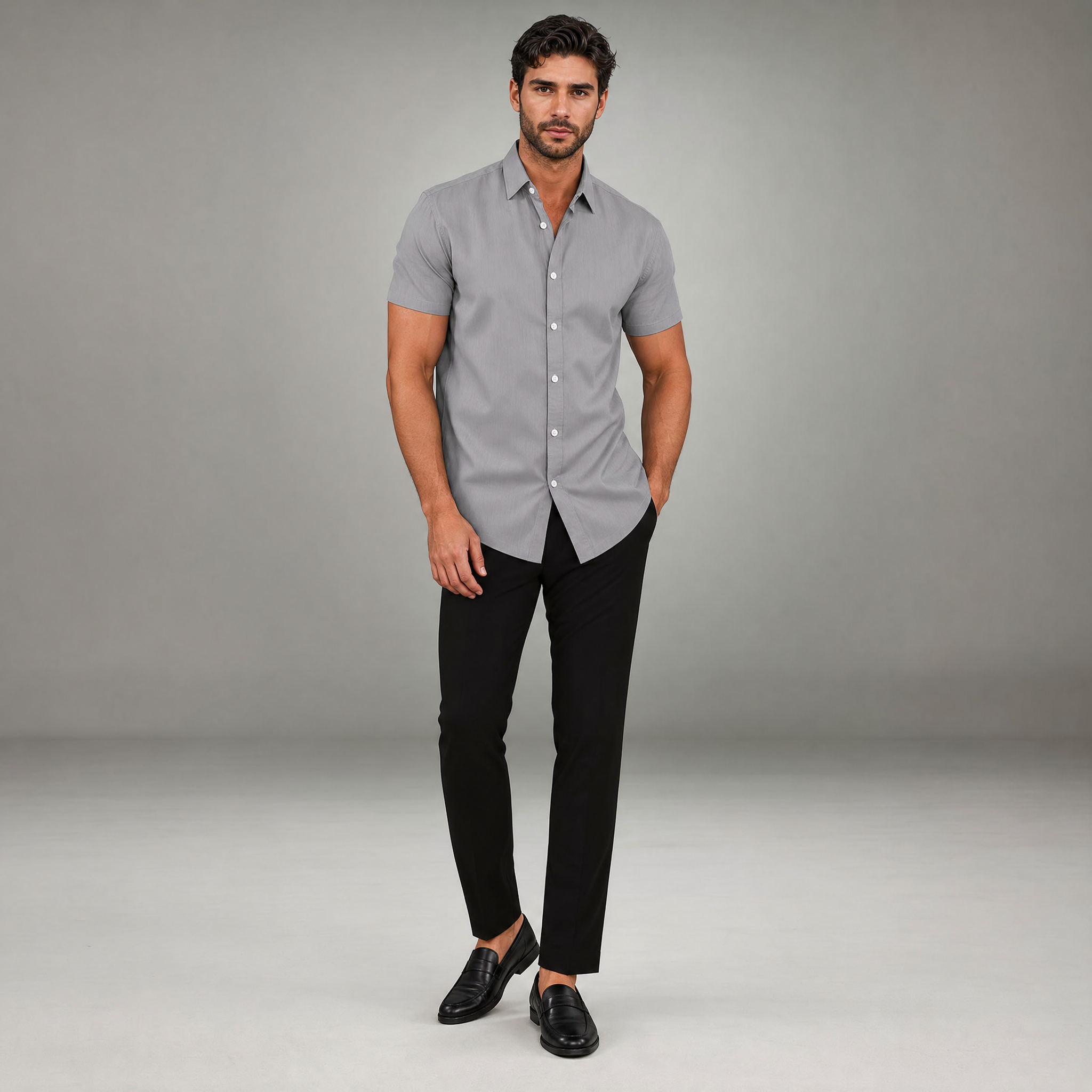 Men's Short-Sleeve Shirt | Tailored-Fit Classic Collar