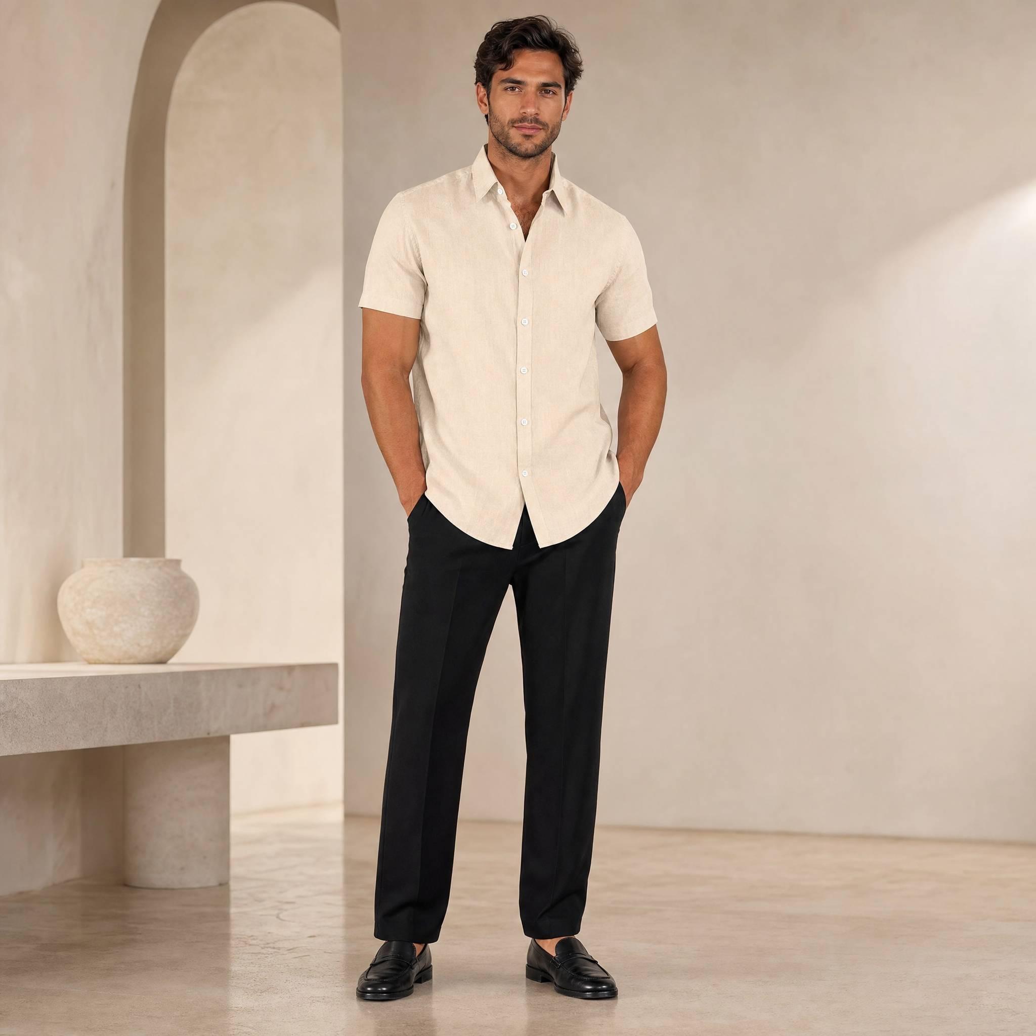 Men's Short-Sleeve Shirt | Tailored-Fit Classic Collar