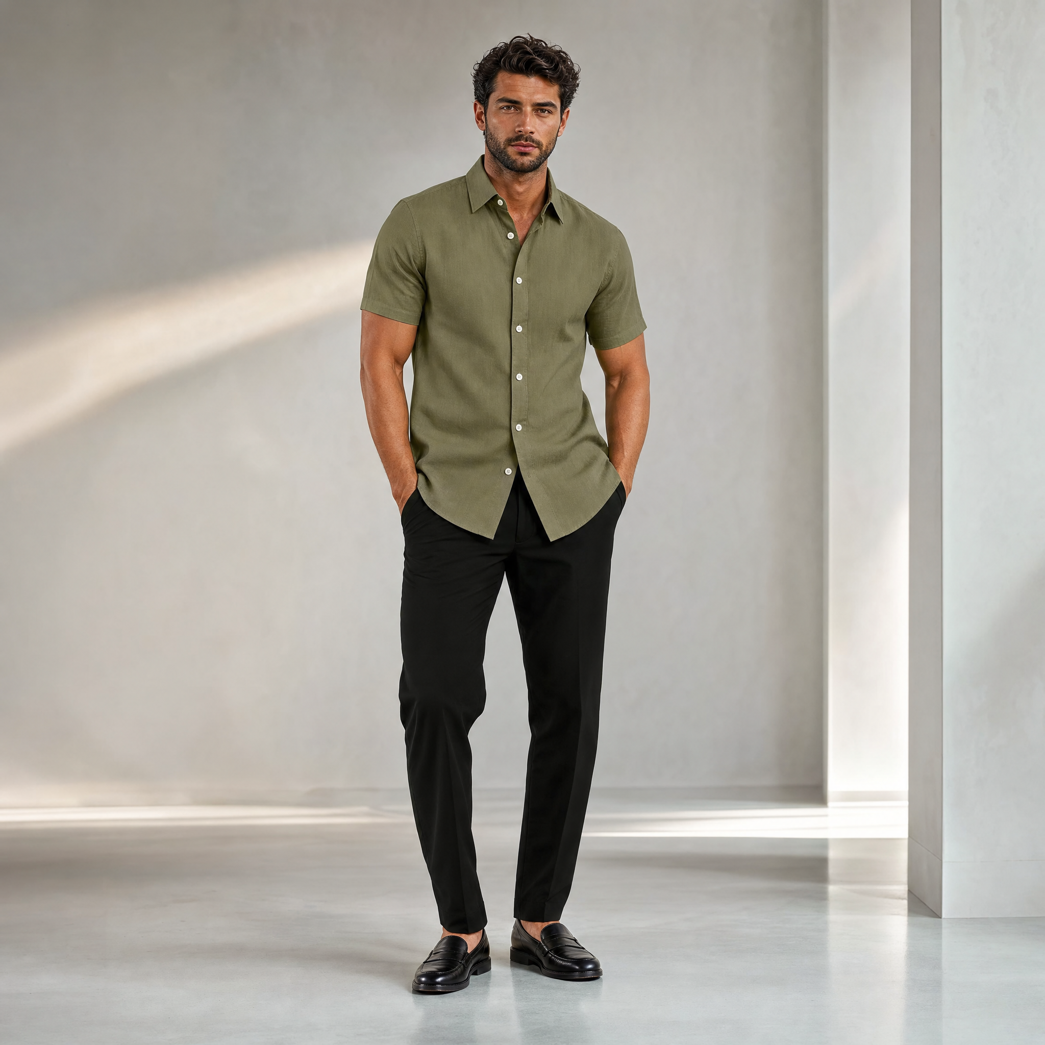Men's Short-Sleeve Shirt | Tailored-Fit Classic Collar